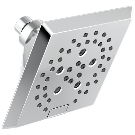 DELTA Universal Showering Components: H<Sub>2</Sub>Okinetic 5-Setting Angular Modern Raincan Shower Head 52664-PR